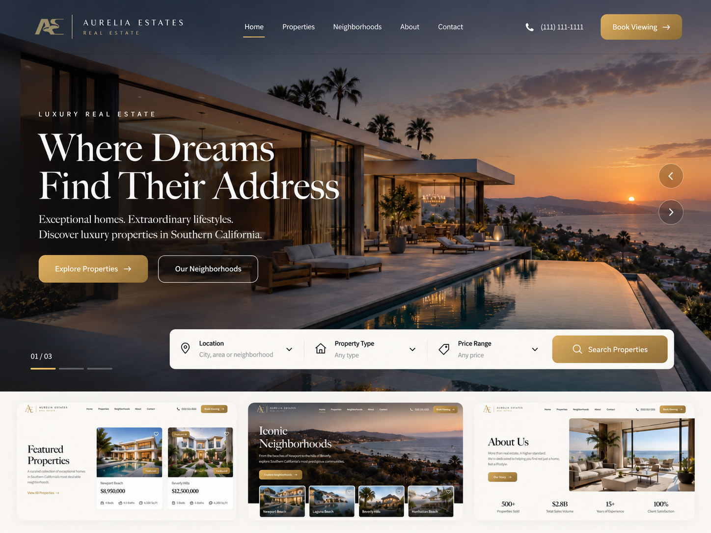 Aurelia — web design project